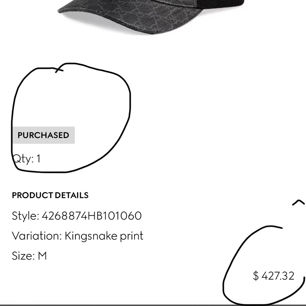Gucci Gray and Black Monogram Cap - Picture 9 of 9